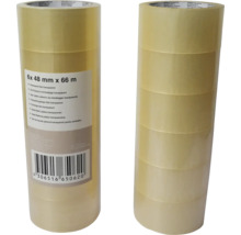 Set mit sechs transparenten Paketbändern, jeweils 48 Millimeter x 66 Meter