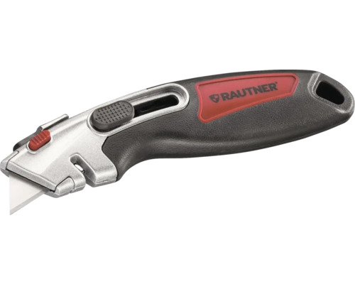 Cuttermesser mit ausfahrbarer Klinge und Rautner Logo