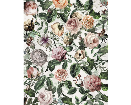 Blumentapete mit Rosen und Blättern