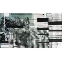 Abstraktes Wandbild mit grafischen Elementen
