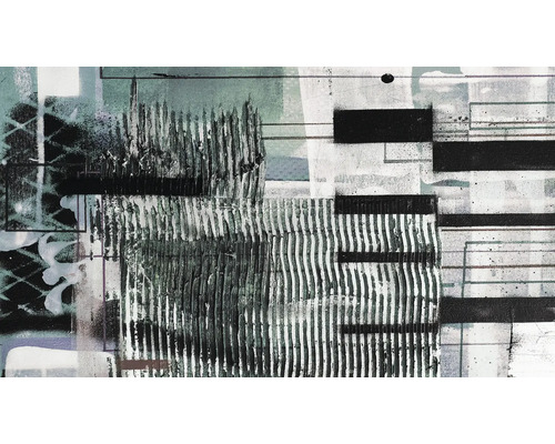 Abstraktes Wandbild mit grafischen Elementen
