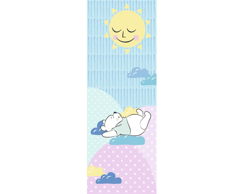 Fototapete Vlies DX2-083 Disney Edition 4 Winnie Pooh Take a Nap 2-tlg. 100 x 280 cm Illustration eines schlafenden Bären auf Wolken unter einer lächelnden Sonne