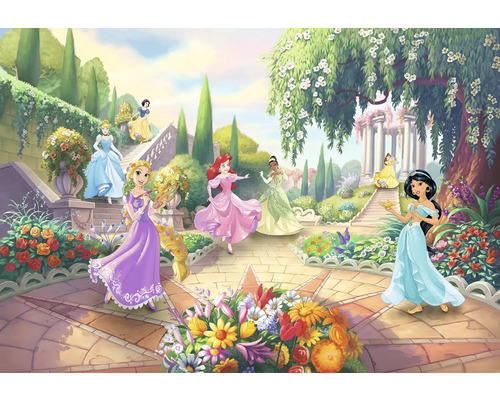 Illustration von Disney Prinzessinnen in einem Garten