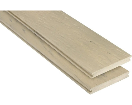 Konsta WPC Terrassendiele Rustik Vollprofil strukturiert mattiert 20x145 mm (Meterware ab 1,00 m bis max. 6,00 m) sand Terrassendielen aus Holzverbundwerkstoff