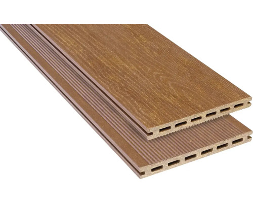 Konsta WPC Terrassendiele Extenso Hohlkammerprofil strukturiert mattiert 20x190 mm (Meterware ab 1,00 m bis max. 6,00 m) hellbraun Terrassendielen aus WPC