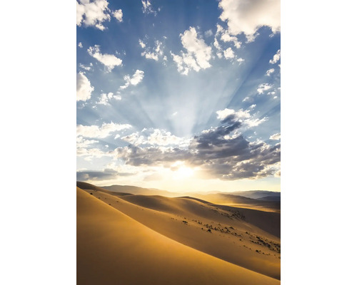 Landschaft mit Sanddünen und Sonnenstrahlen