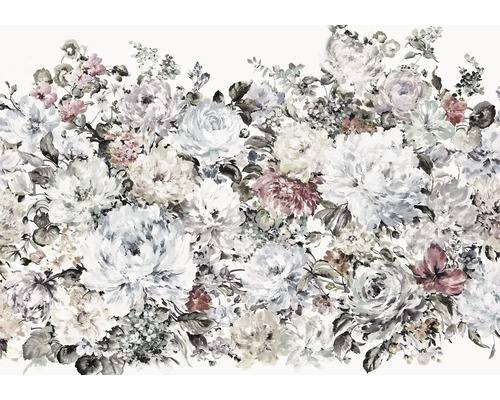 Blumenmuster mit Rosen und Pfingstrosen