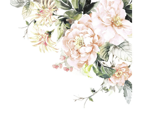 Aquarellbild von Rosen und Blüten