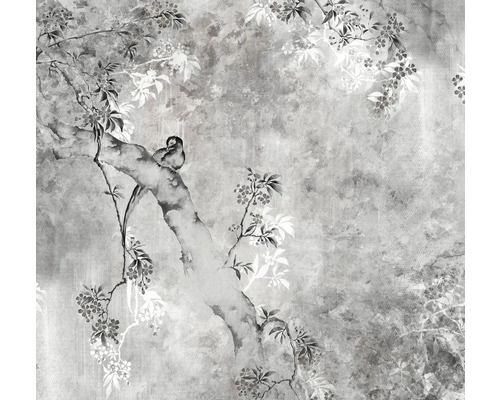Tapete mit Vogel- und Blumenmuster