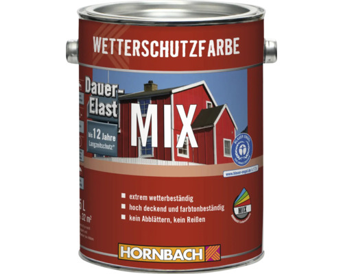 HORNBACH Holzfarbe Wetterschutzfarbe schwarz 2,5 L Dose Wetterschutzfarbe mit Hornbach Logo