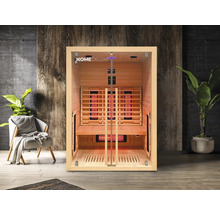 Infrarotsauna mit Holzbänken und Infrarotstrahlern