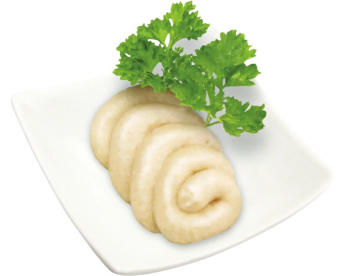 Weißwurst auf einem Teller mit Petersilie