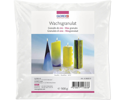 Wachsgranulat Paraffinbasis in Pulverform 500 g Packung Wachsgranulat zur Kerzenherstellung