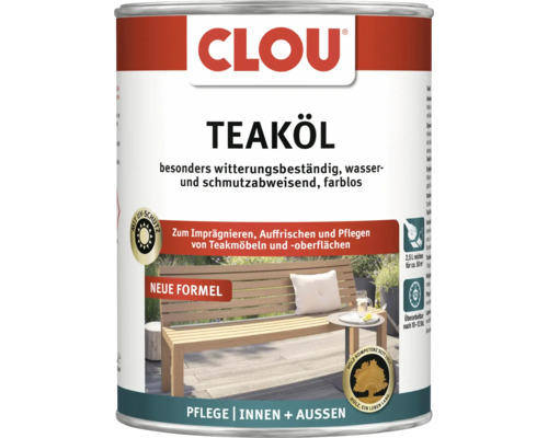 Clou Teaköl Dose zum Imprägnieren, Auffrischen und Pflegen von Teakmöbeln