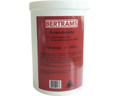 Bertrams Schamottemörtel, 2500 Gramm zum Verkleben von Schamottesteinen und -platten.