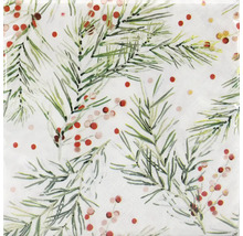 Serviette mit Tannenzweigen und Beerenmuster