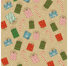 Muster mit Geschenkverpackungen und Zuckerstangen