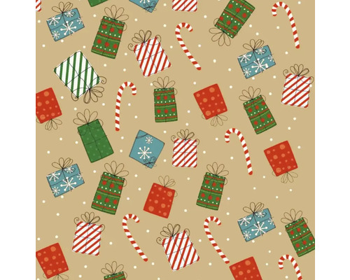 Muster mit Geschenkverpackungen und Zuckerstangen