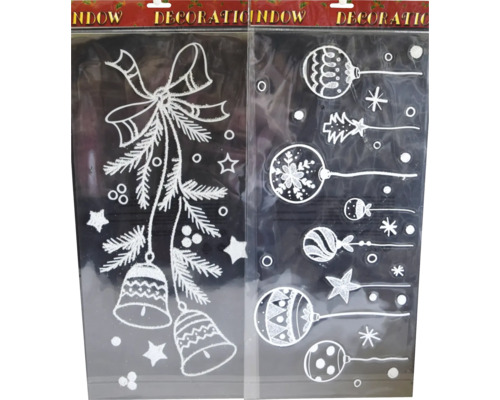 FENSTERBILD FROSTY WEISS Fensterdekoration mit Weihnachtsmotiven auf Folie