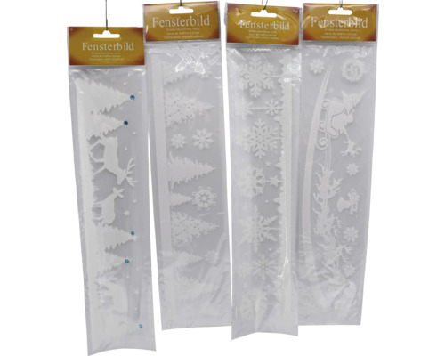 Verschiedene Fensterbilder in Verpackung.