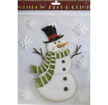 Fensterdekoration Schneemann mit Hut und Schal