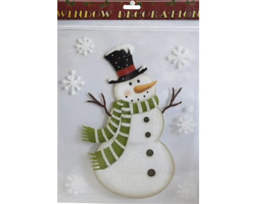 FENSTERBILD SCHNEEMANN Fensterdekoration Schneemann mit Hut und Schal