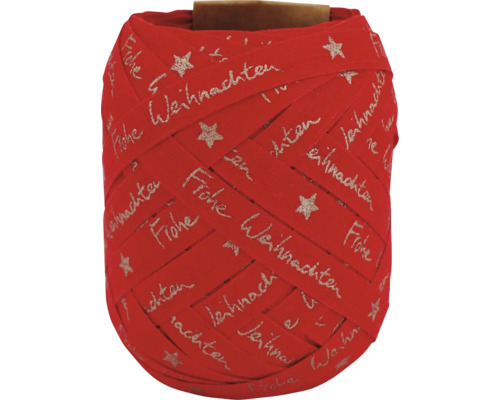 XXL JUMBO EI 10MMX12M ROT FROHE WE Rolle Geschenkband mit Schriftzug Frohe Weihnachten