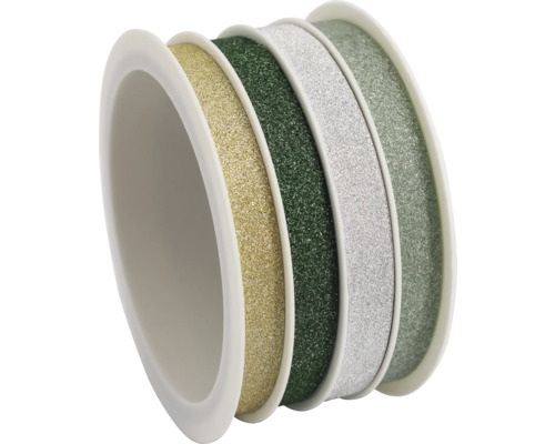 MULTI SPULE 4x5Mx10MM GLITTER Dekoband auf Rolle, sortiert