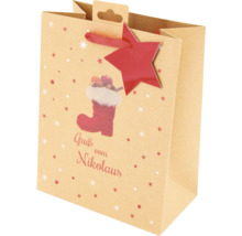 Geschenktüte mit Nikolausmotiv und Sternanhänger