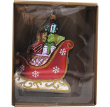 Weihnachtsbaumschmuck Schlitten mit Geschenken in Verpackung