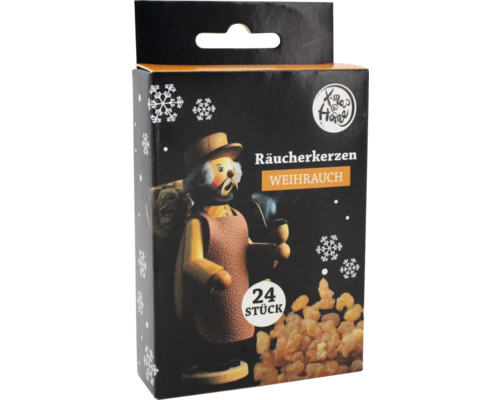RAEUCHERKEGEL Verpackung Räucherkerzen mit Weihrauchduft, 24 Stück