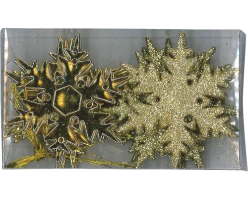 SCHNEEFLOCKEN 12STK GOLD Dekorative Schneeflocken im Paket