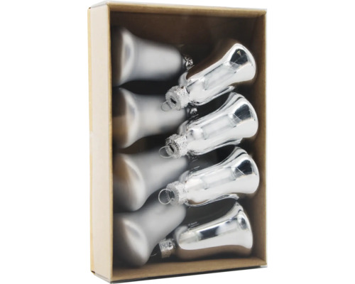 BAUMBEHANG GLOCKEN 8 STK SILBER Weihnachtsbaumschmuck Glockenform im Karton