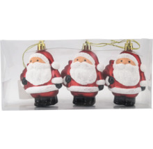 Weihnachtsbaumschmuck, drei Weihnachtsmannfiguren im Set