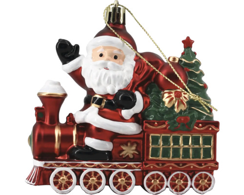 W.BAUM BEHANG KS SANTA AUF ZUG Weihnachtsbaumschmuck Santa im Zug
