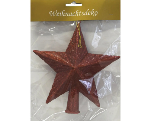 KUNSTSTOFF SPITZ GLITTER 20CM Weihnachtsbaumspitze Stern mit Glitzer
