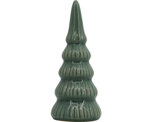 KERAMIKBAUM GRÜN 16CM Dekorativer Weihnachtsbaum aus Keramik
