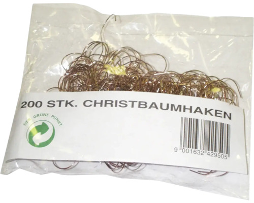 200 Stück Christbaumhaken in einer Verpackung