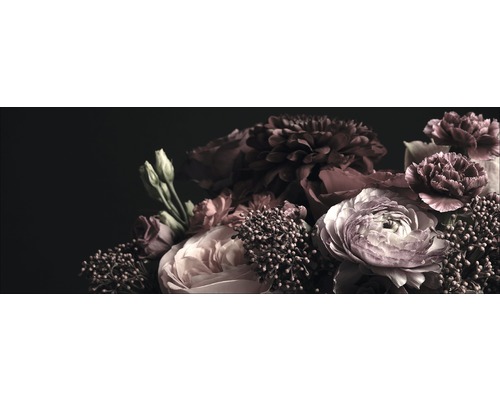 Glasbild Barock Flowers I 30x80 cm