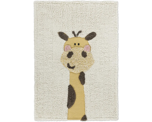 Hochflorteppich Shaggy Dundee beige braun 60x90 cm Teppich mit Giraffenmotiv für Kinderzimmer