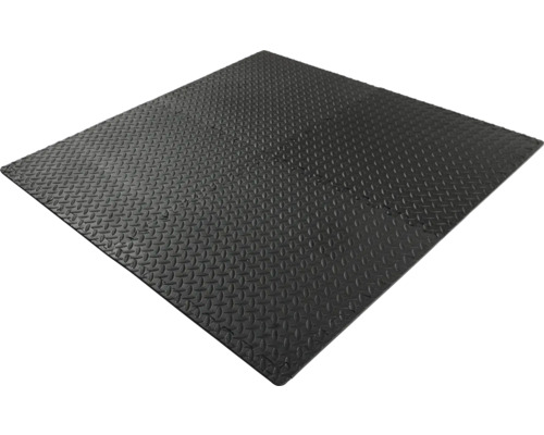 Schwarze Gummimatte mit Riffelblechmuster