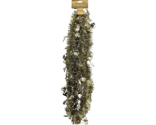 Weihnachtsdekoration Girlande Stern/Engel 2,7 m gold Lametta-Girlande mit ausgestanzten Sternen zur Weihnachtsdekoration