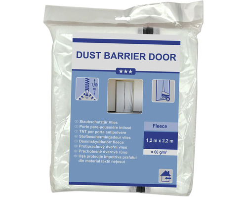 Staubschutztür aus Vlies in Verpackung
