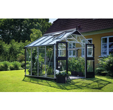 Gewächshaus mit Pflanzen im Garten