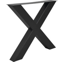Tischbein in X-Form aus schwarzem Metall