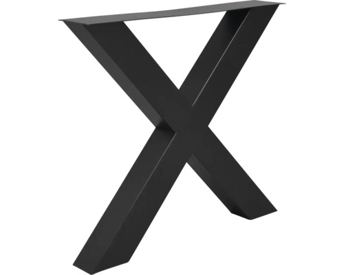 Tischbein in X-Form aus schwarzem Metall