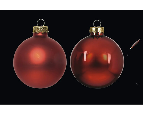 Zwei rote Weihnachtskugeln