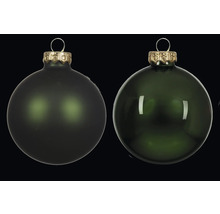 Zwei Weihnachtskugeln aus Glas mit Aufhängung