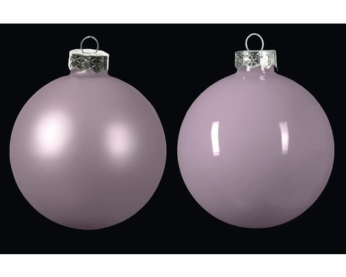 Zwei lila Christbaumkugeln