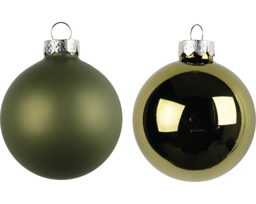 Zwei Christbaumkugeln mit Aufhängung